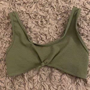 Green front tie bikini / bathing suit